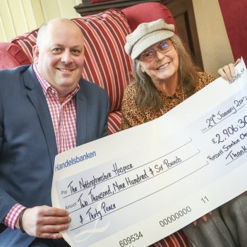 Nottinghamshire Hospice Russell Scanlan Cheque Presentation